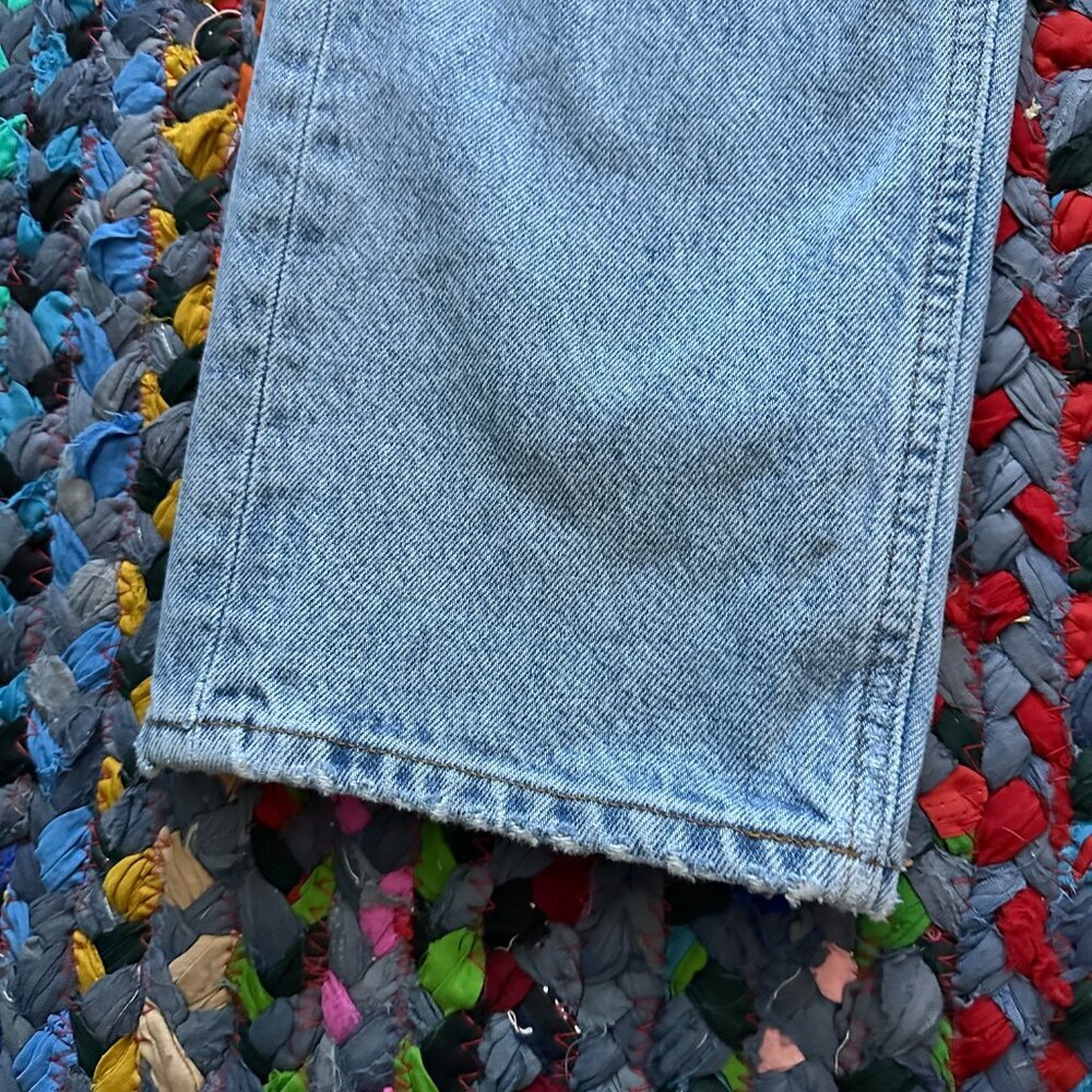 AGOLDE Light Wash High Rise Straight Leg Jeans Women's Size 23 Distressed Denim - Picture 6 of 16